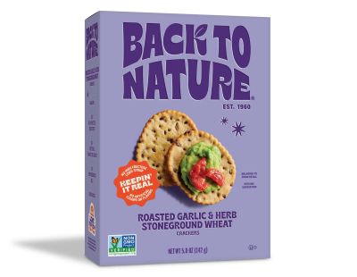 Organic Crackers : Roasted Garlic & Herb Stoneground Wheat