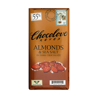Almonds & Sea Salt in Dark Chocolate 55% Cocoa Content