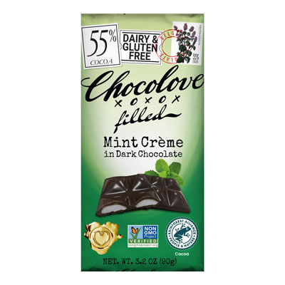 Glunten Free Mint Creme filled in Dark Chocolate 55% Cocoa Content