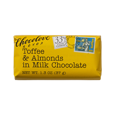 Mini Toffee & Almonds in Milk Chocolate 33% Cocoa Content