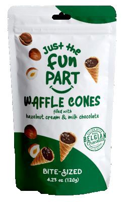 Waffle Cones filled with Hazelnut and Milk Chocolate