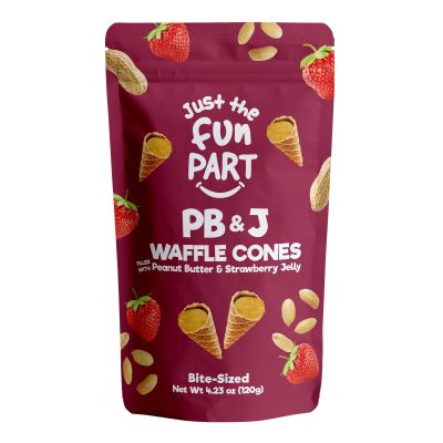 Waffle Cones filled with PB & Strawberry Jelly