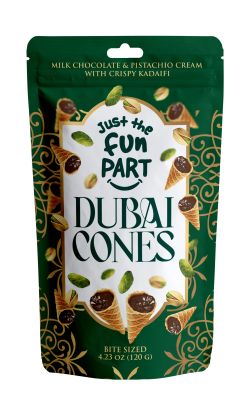 Waffle Cones filled with Dubai Chocolate