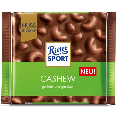RITTER SPORT MILK CHOCOLATE CASHEW #7076